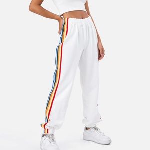 ADIKA rainbow striped joggers (WORN ONCE) size XS